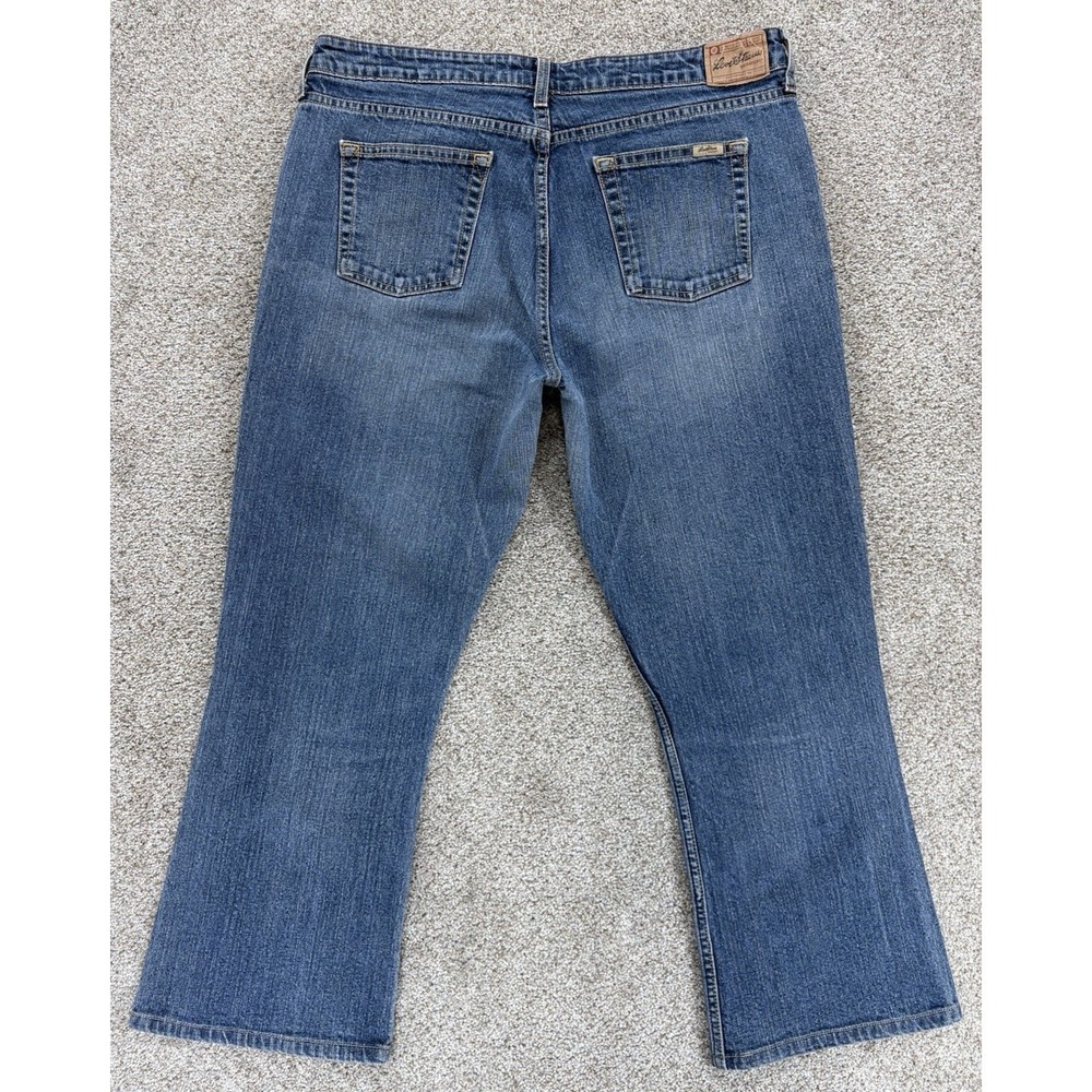 VTG Levis Signature Low Rise Bootcut Kick Crop Jeans Women's 16 Blue Stretch Y2K - Picture 2 of 10